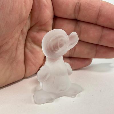 -232- FOSTORIA | Frosted Clear Glass Mini Duckling