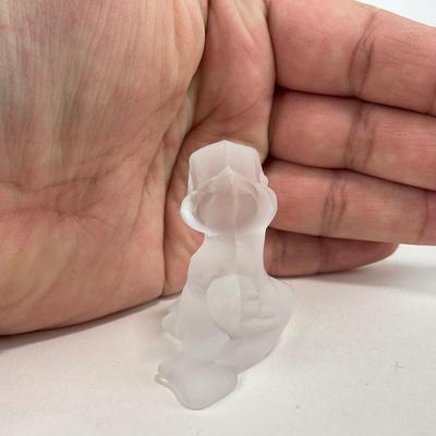 -232- FOSTORIA | Frosted Clear Glass Mini Duckling