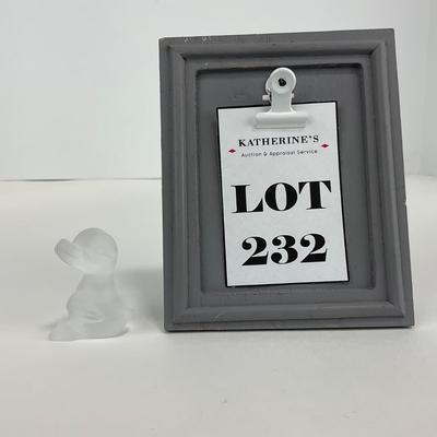 -232- FOSTORIA | Frosted Clear Glass Mini Duckling