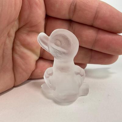 -232- FOSTORIA | Frosted Clear Glass Mini Duckling