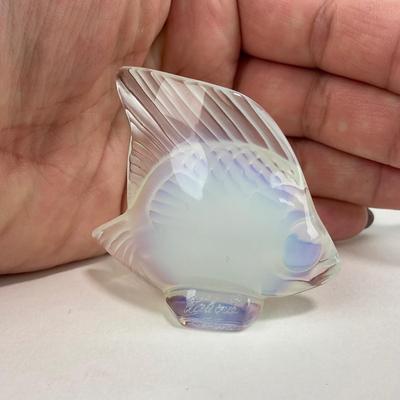 -233- LALIQUE | France Opalescent Angel Fish | Signed