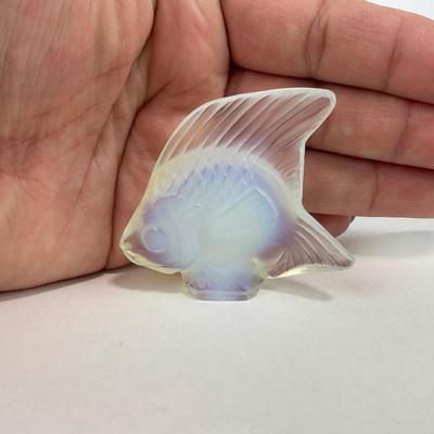 -233- LALIQUE | France Opalescent Angel Fish | Signed
