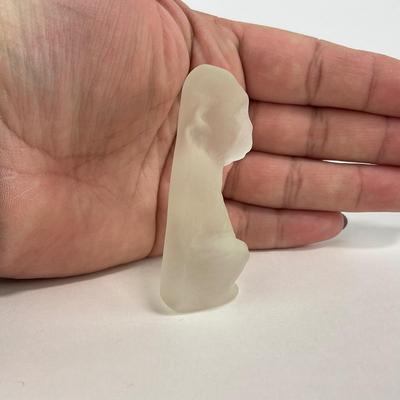 -234- COLLECTIBLE | Frosted Clear Glass Monkey Small Figure