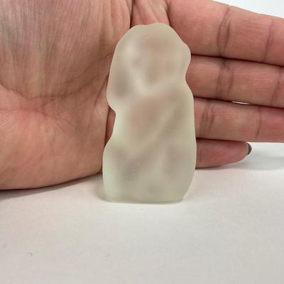 -234- COLLECTIBLE | Frosted Clear Glass Monkey Small Figure