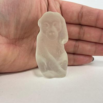 -234- COLLECTIBLE | Frosted Clear Glass Monkey Small Figure