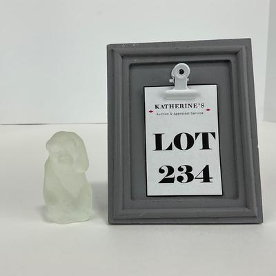 -234- COLLECTIBLE | Frosted Clear Glass Monkey Small Figure