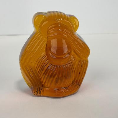 -235- VIKING | See No Evil Amber Monkey Paperweight Figure