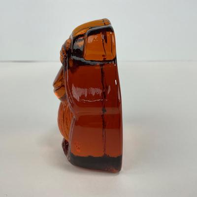 -235- VIKING | See No Evil Amber Monkey Paperweight Figure