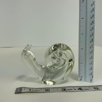 -238- ART GLASS | Clear glass Snail Figure