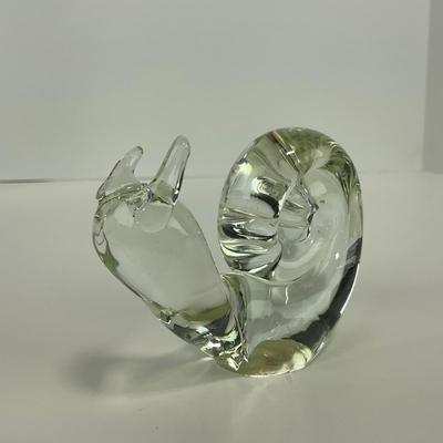 -238- ART GLASS | Clear glass Snail Figure