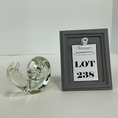 -238- ART GLASS | Clear glass Snail Figure