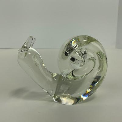 -238- ART GLASS | Clear glass Snail Figure