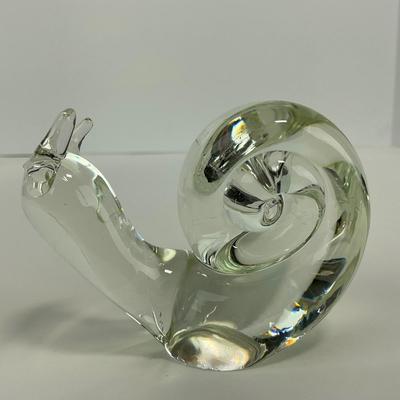 -238- ART GLASS | Clear glass Snail Figure