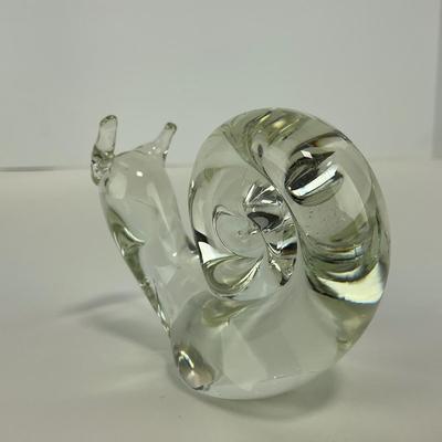 -238- ART GLASS | Clear glass Snail Figure