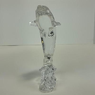-239- WATERFORD | Clear Glass Dolphin Figure | Marked