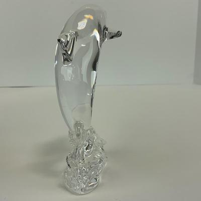 -239- WATERFORD | Clear Glass Dolphin Figure | Marked