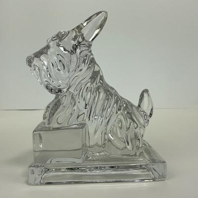 -240- MOSSER | Clear Glass Scotty Dog Bookend