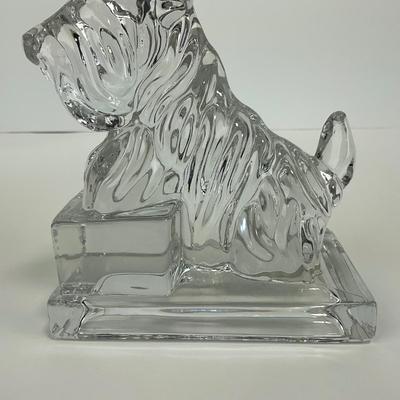 -240- MOSSER | Clear Glass Scotty Dog Bookend