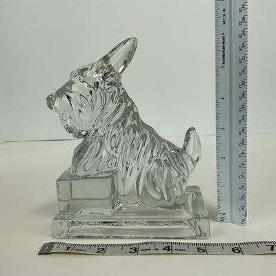 -240- MOSSER | Clear Glass Scotty Dog Bookend