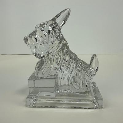 -240- MOSSER | Clear Glass Scotty Dog Bookend
