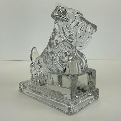 -240- MOSSER | Clear Glass Scotty Dog Bookend