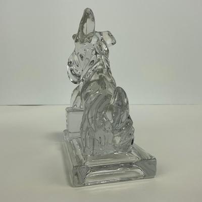 -240- MOSSER | Clear Glass Scotty Dog Bookend