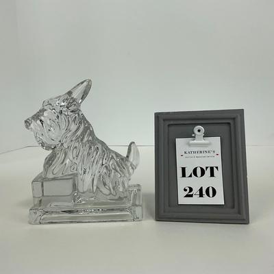 -240- MOSSER | Clear Glass Scotty Dog Bookend