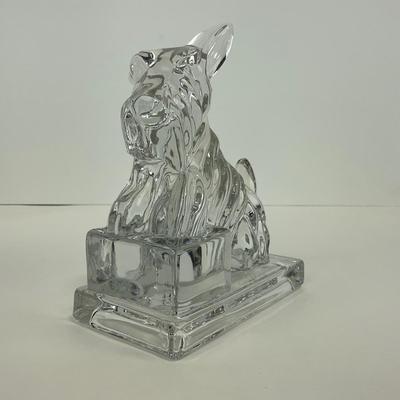 -240- MOSSER | Clear Glass Scotty Dog Bookend