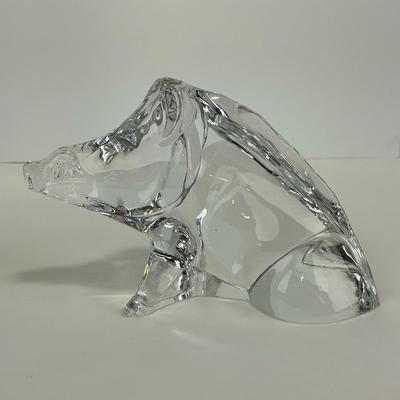 -241- BACCARAT | Crystal Zodiac Boar/Warthog Figure | Marked