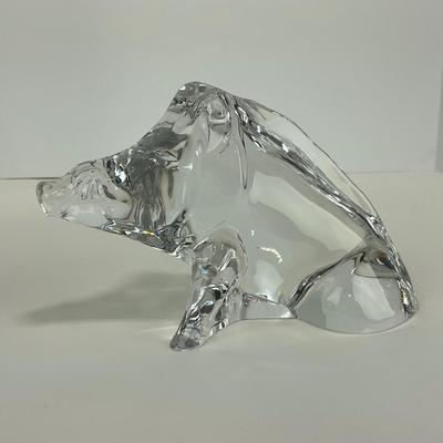 -241- BACCARAT | Crystal Zodiac Boar/Warthog Figure | Marked