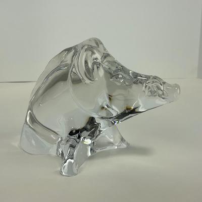 -241- BACCARAT | Crystal Zodiac Boar/Warthog Figure | Marked