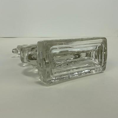 -242- NEW MARTINSVILLE | Clear Glass Leaping Gazelle Bookend