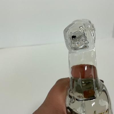 -242- NEW MARTINSVILLE | Clear Glass Leaping Gazelle Bookend
