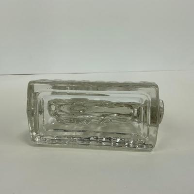-242- NEW MARTINSVILLE | Clear Glass Leaping Gazelle Bookend