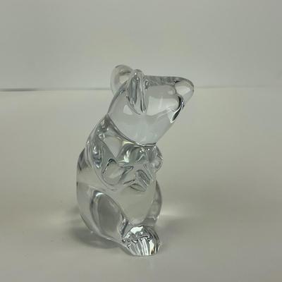 -244- DAUM | France Clear Glass Crystal Mouse Figure | Signed