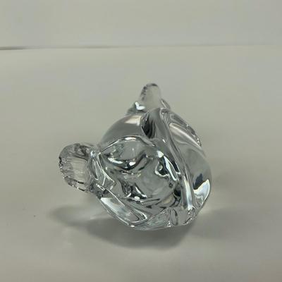 -244- DAUM | France Clear Glass Crystal Mouse Figure | Signed