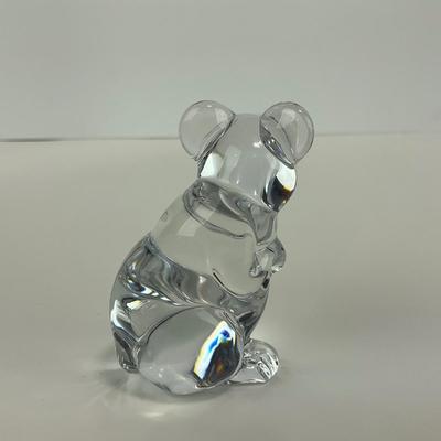 -244- DAUM | France Clear Glass Crystal Mouse Figure | Signed