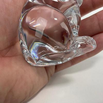 -244- DAUM | France Clear Glass Crystal Mouse Figure | Signed