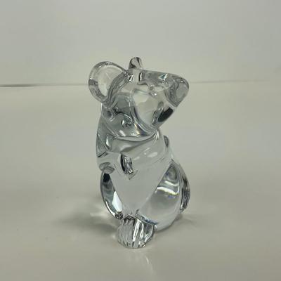 -244- DAUM | France Clear Glass Crystal Mouse Figure | Signed
