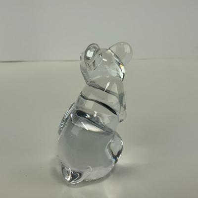 -244- DAUM | France Clear Glass Crystal Mouse Figure | Signed