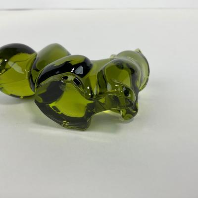 -245- FOSTORIA | Olive Green Squirrel Figure | Stretched Out