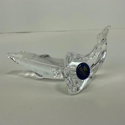 -246- ROYAL COPENHAGEN | Clear Glass Fish Figure | Signed & Stickered