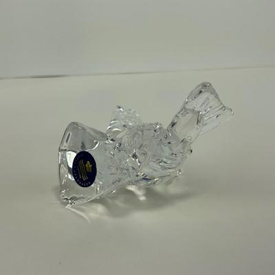 -246- ROYAL COPENHAGEN | Clear Glass Fish Figure | Signed & Stickered
