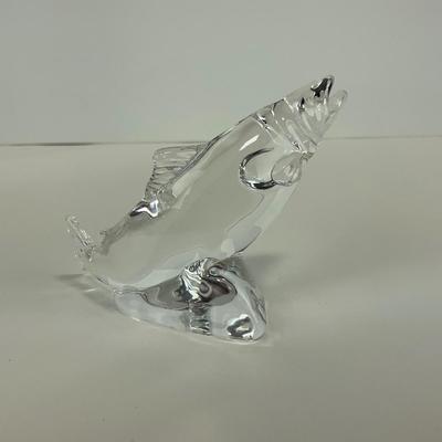 -246- ROYAL COPENHAGEN | Clear Glass Fish Figure | Signed & Stickered