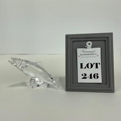 -246- ROYAL COPENHAGEN | Clear Glass Fish Figure | Signed & Stickered