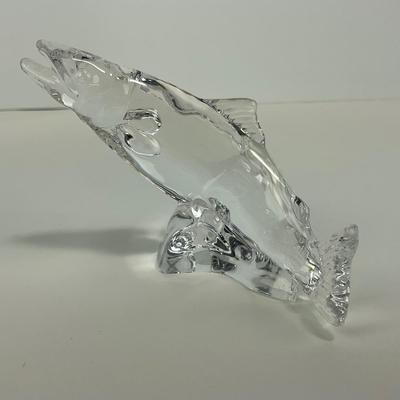 -246- ROYAL COPENHAGEN | Clear Glass Fish Figure | Signed & Stickered
