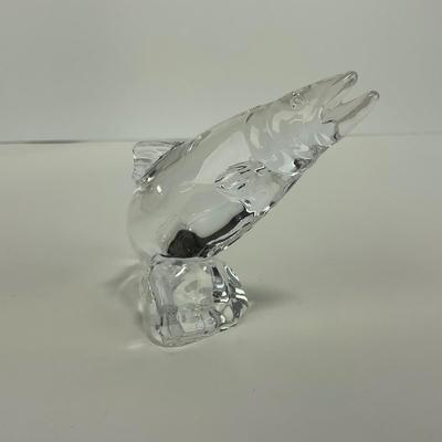 -246- ROYAL COPENHAGEN | Clear Glass Fish Figure | Signed & Stickered
