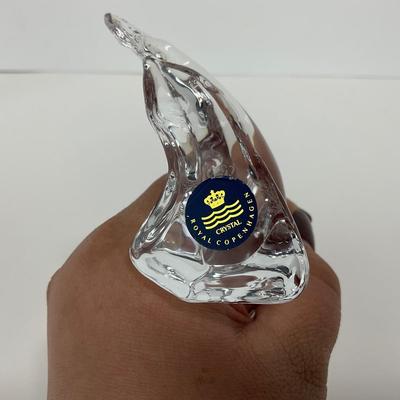 -246- ROYAL COPENHAGEN | Clear Glass Fish Figure | Signed & Stickered