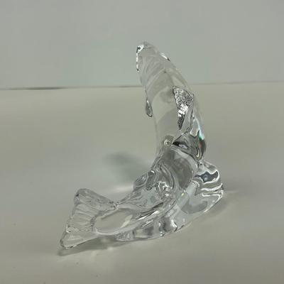 -246- ROYAL COPENHAGEN | Clear Glass Fish Figure | Signed & Stickered
