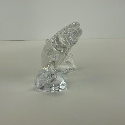 -246- ROYAL COPENHAGEN | Clear Glass Fish Figure | Signed & Stickered